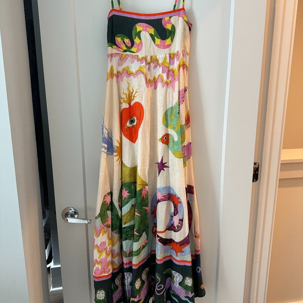 ALEMAIS Seeker linen midi dress AU 10/US 6
